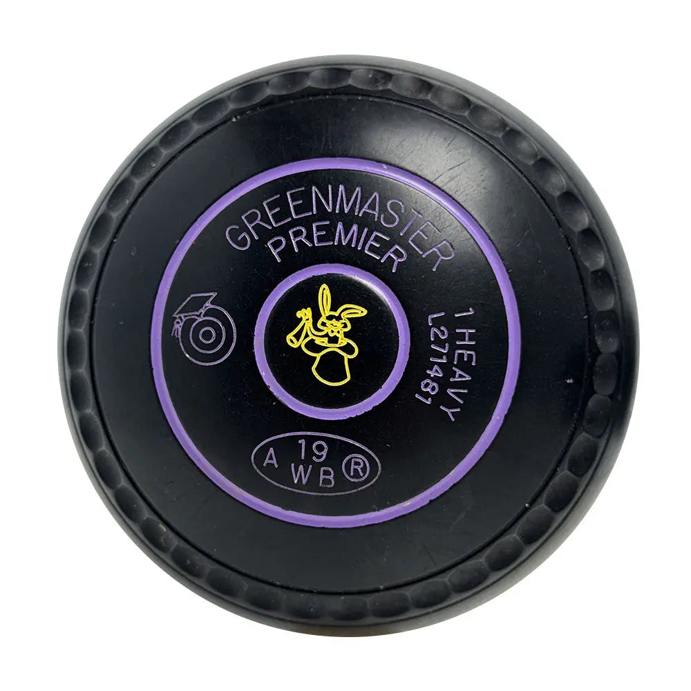 Greenmaster (Pre-Owned) Premier Lawn Bowls Size 1 Heavy Gripped - Black - L271481 - Bowls City