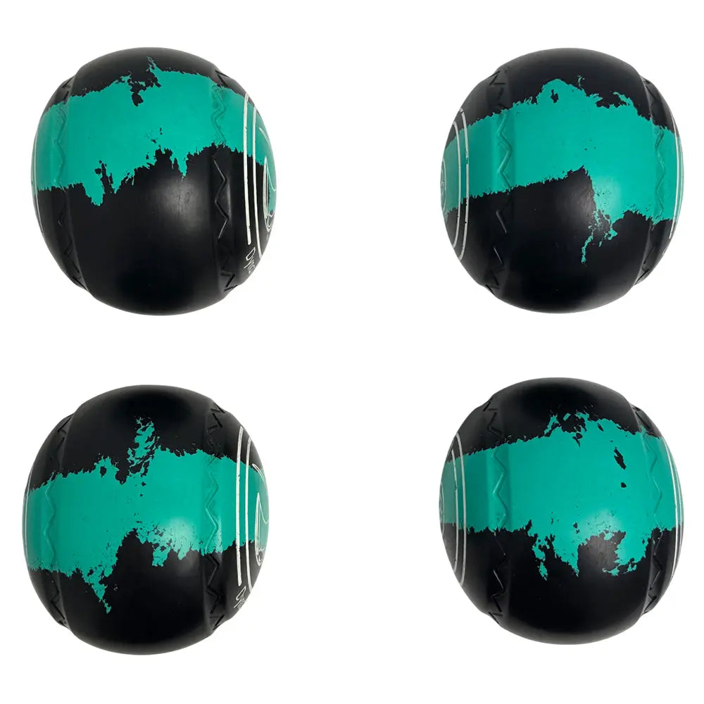 Aero (Pre-Owned) Dynamic Lawn Bowls Size 4 Heavy Z Scoop - Black/Teal Trio 183924 Aero Bowls