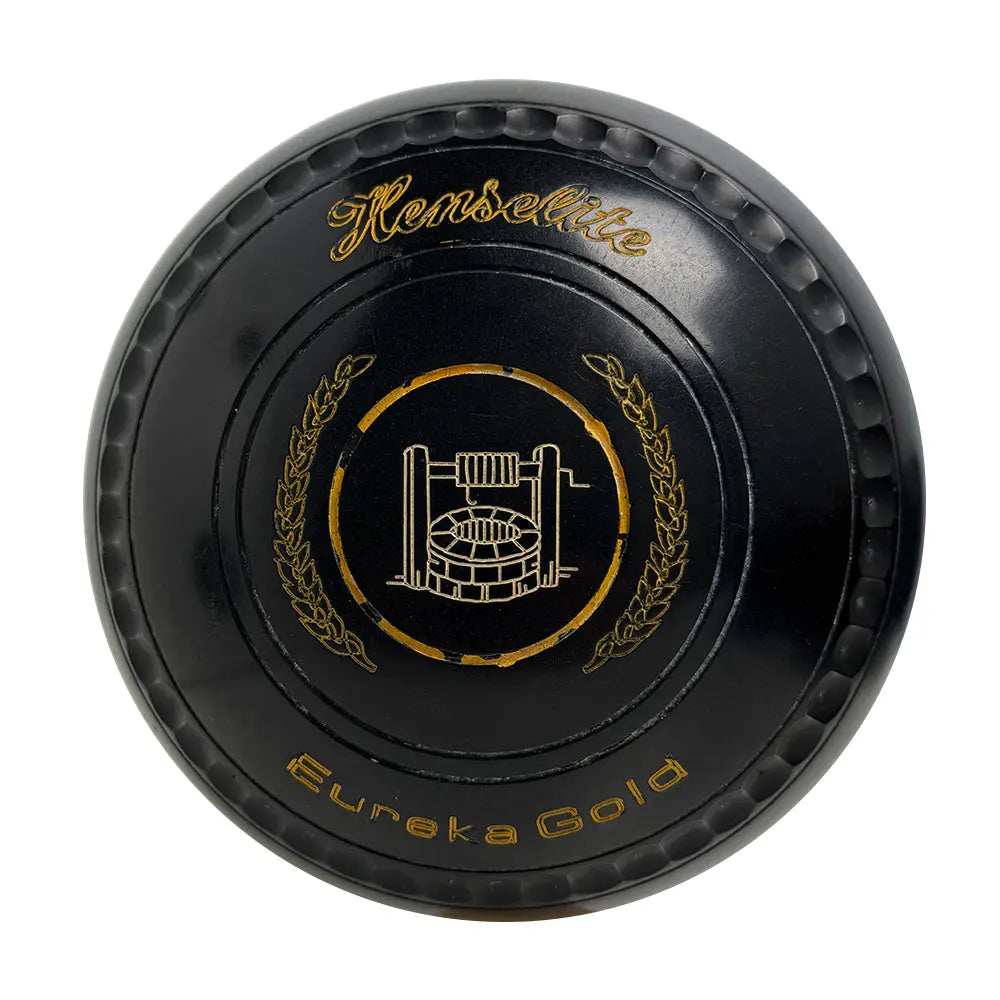 Henselite (Pre-Owned) Eureka Gold Lawn Bowls Size 3 Heavy Gripped - Black - Bowls City
