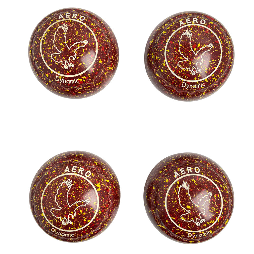 Aero (Pre-Owned) Dynamic Lawn Bowls 2.5 Heavy Z-Scoop Maroon/Yellow - 191435