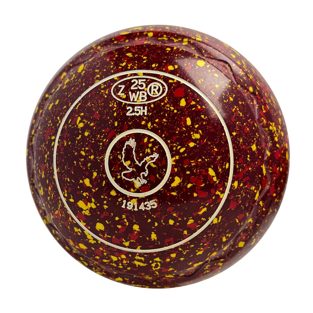 Aero (Pre-Owned) Dynamic Lawn Bowls 2.5 Heavy Z-Scoop Maroon/Yellow - 191435
