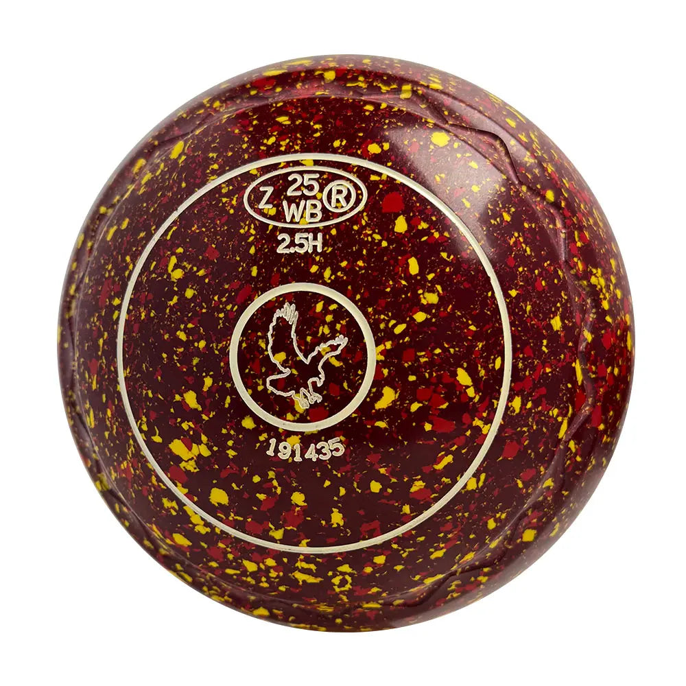 Aero (Pre-Owned) Dynamic Lawn Bowls 2.5 Heavy Z-Scoop Maroon/Yellow - 191435 - Bowls City