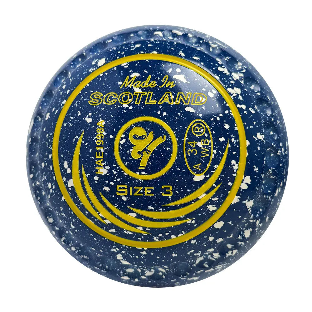 Taylor SRV Lawn Bowls Size 3 Heavy Gripped Blue/White - HAE1998A