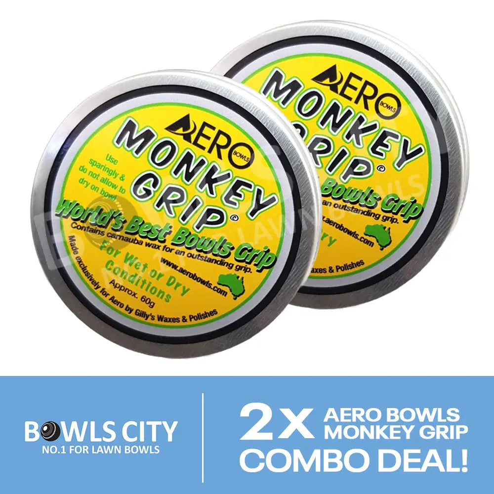 Aero Bowls Monkey Grip Polish Tin Lawn Bowls - 2 Pack Value Deal - Bowls City