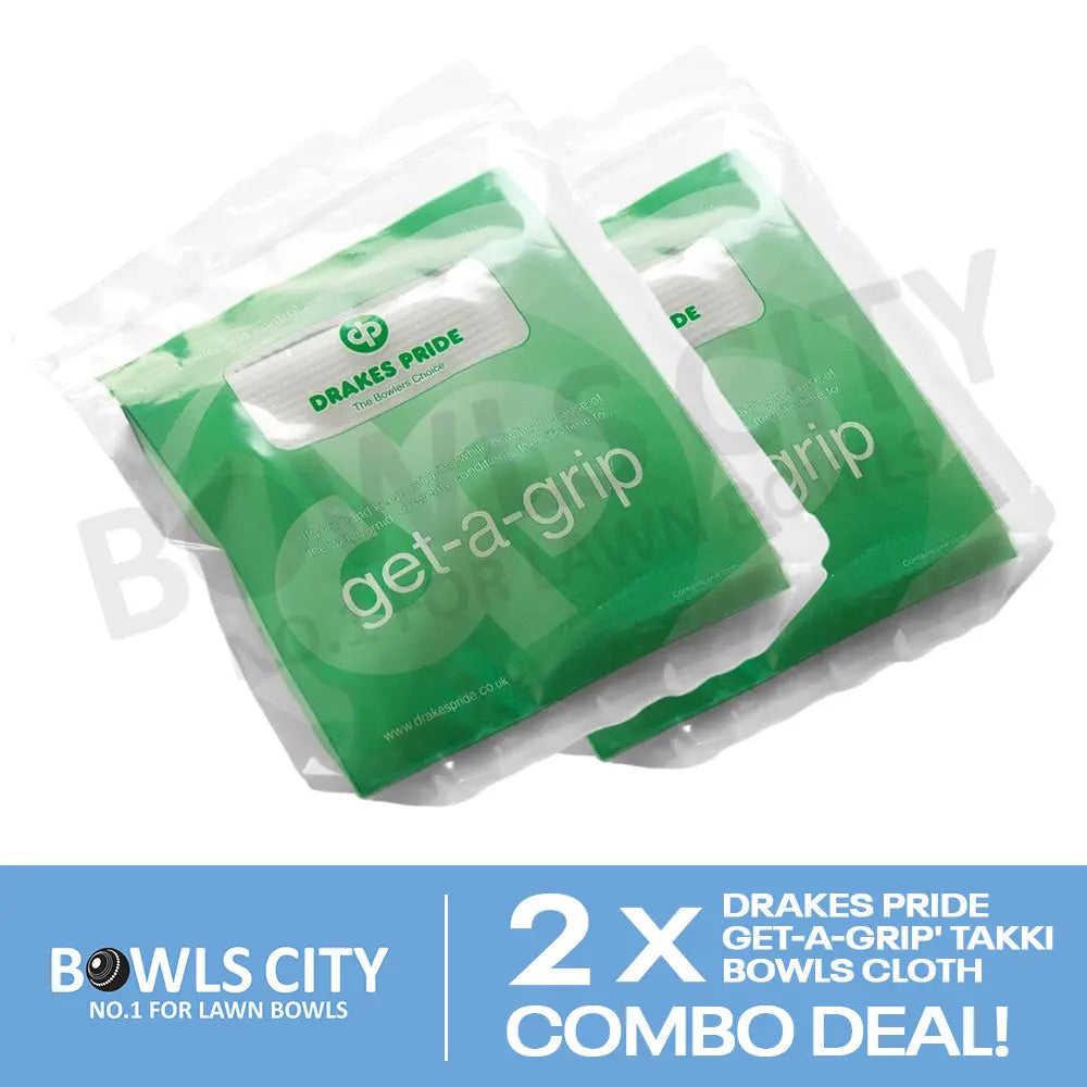 Drakes Pride 'Get-a-Grip' Takki Bowls Cloth - Sport Grip Enhancer - 2 Pack Deal! - Bowls City