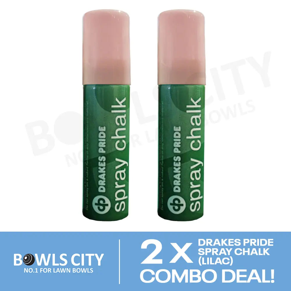 Drakes Pride Lawn Bowls Lilac Spray Chalk - 2 Pack Combo Deal! - Bowls City