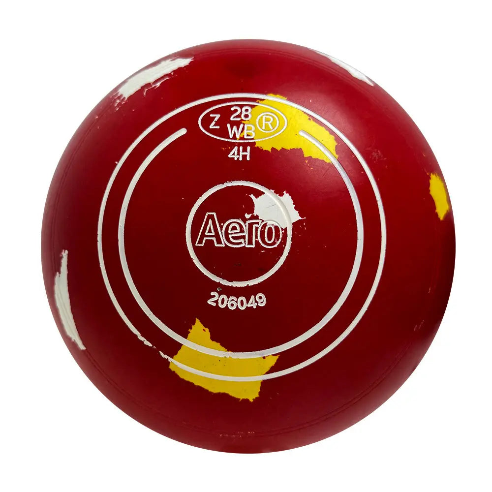 Aero (Pre-Owned) Dynamic Lawn Bowls Size 4 Heavy Non-Gripped Red Picasso 206049 Aero Bowls