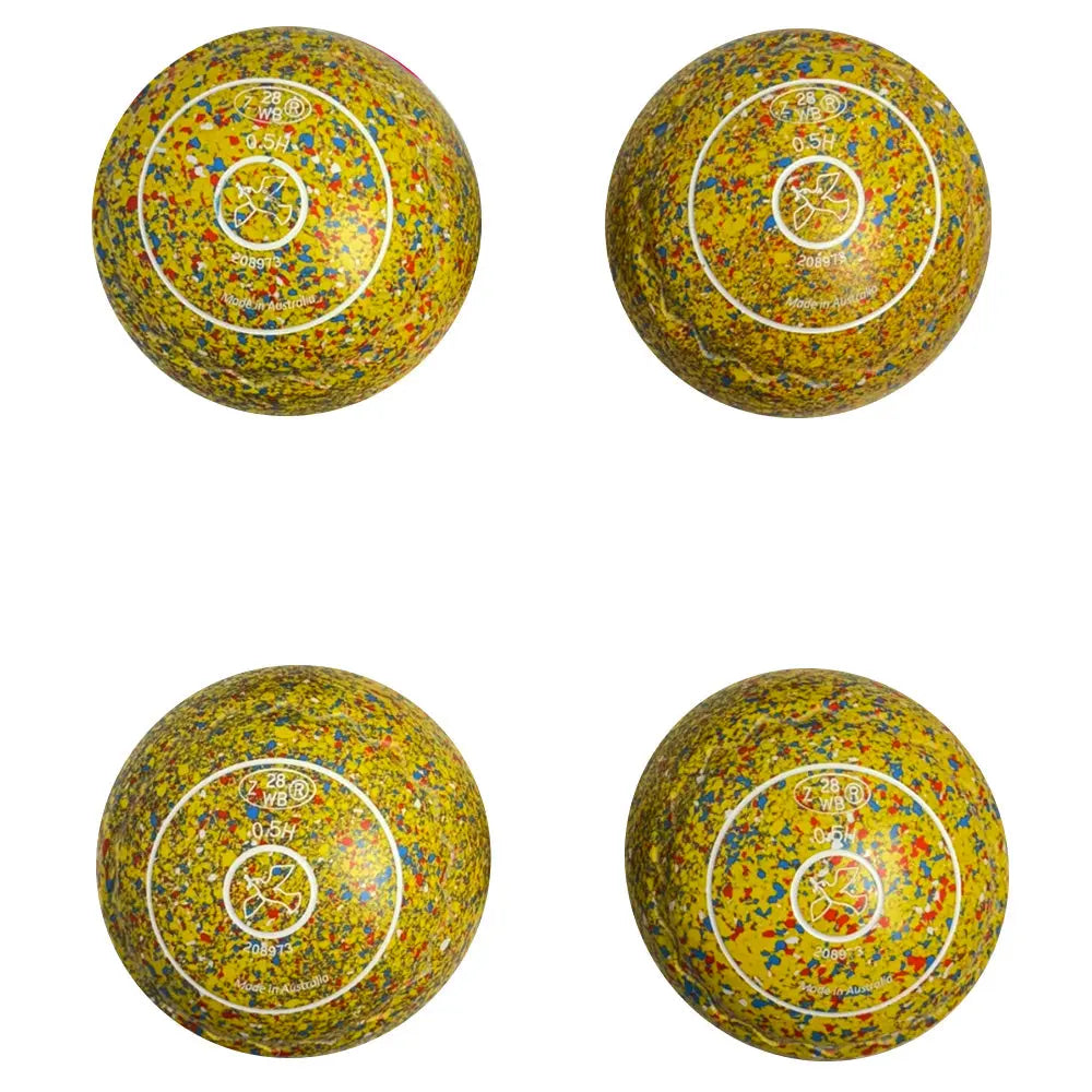 Aero (Pre-Owned) Optima Lawn Bowls 0.5 Heavy Z-Scoop Yellow Speckle -208973 - Bowls City