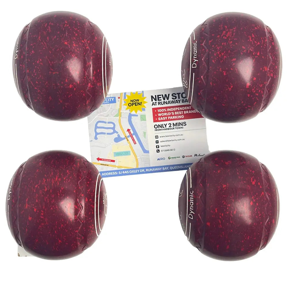 Aero (Pre-Owned) Dynamic Lawn Bowls Size 4 Heavy Z Scoop - Red Speckle 214187 Aero Bowls