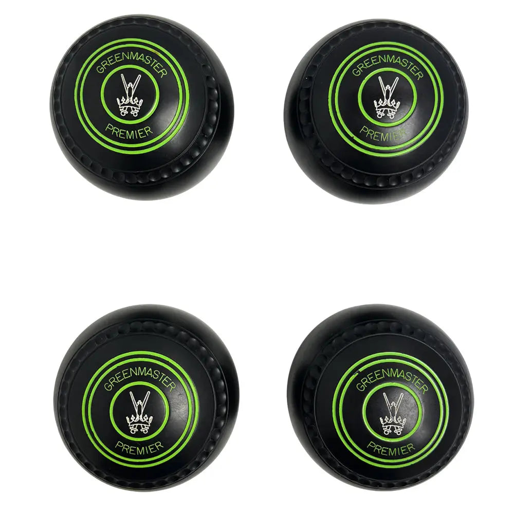 Greenmaster (Pre-Owned) Premier Lawn Bowls Size 3 Heavy Gripped - Black -K252231 - Bowls City