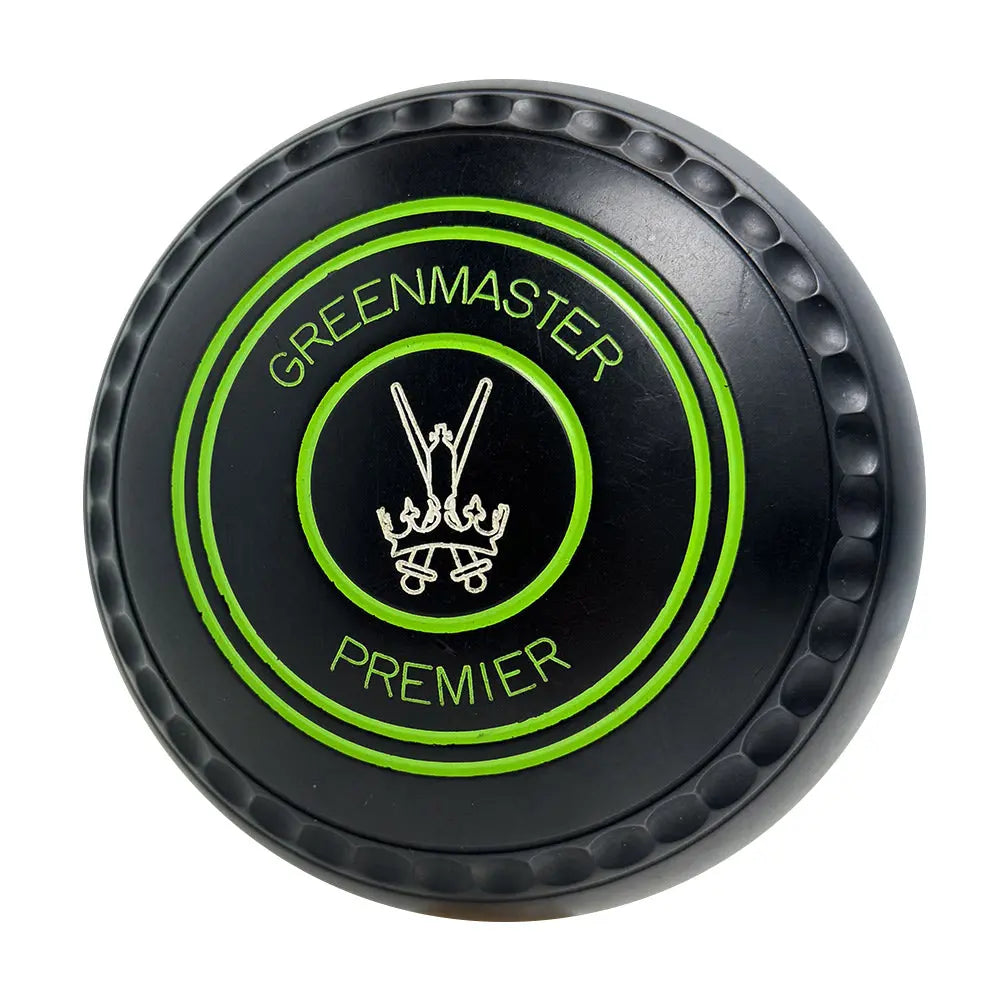 Greenmaster (Pre-Owned) Premier Lawn Bowls Size 3 Heavy Gripped - Black -K252231 - Bowls City