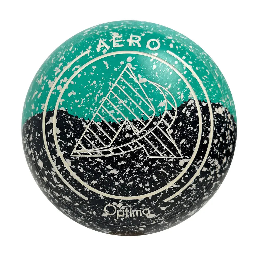 Aero (Pre-Owned) Optima Lawn Bowls Size 4 Heavy Non-Gripped Teal/Black Duo - 223306 - Bowls City