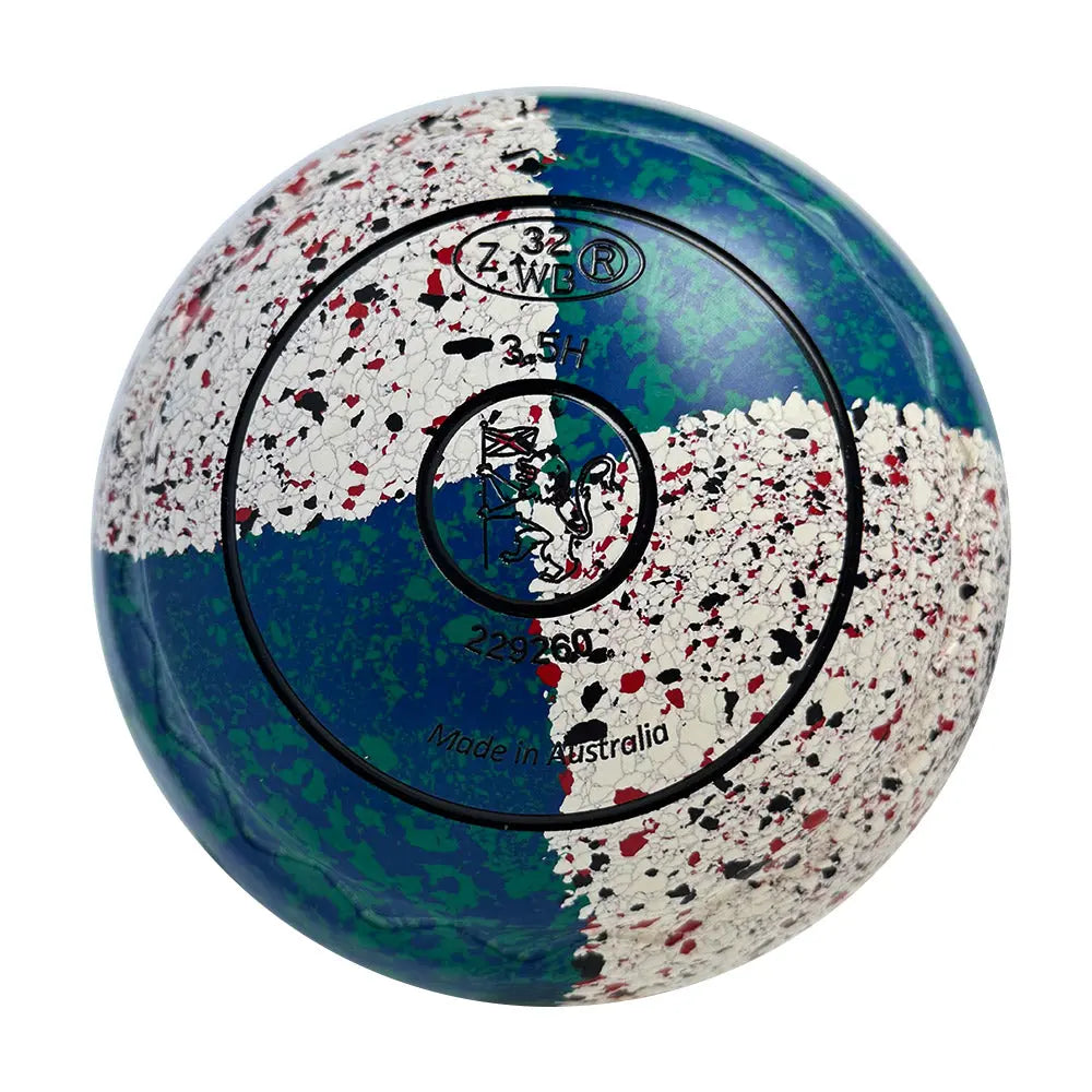 Aero (Pre-Owned) Quantum Lawn Bowls Size 3.5 Heavy Z-Scoop Blue/White Quad 229260 Aero Bowls