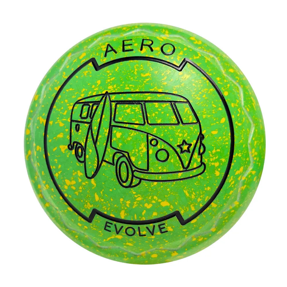 Aero (Pre-Owned) Evolve Lawn Bowls 3 Heavy Z-Scoop Lime/Yellow - 230919 Aero Bowls