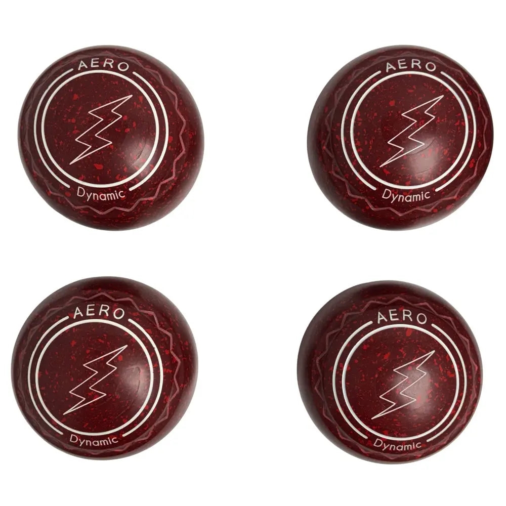 Aero (Pre-Owned) Dynamic Lawn Bowls Size 3.5 Heavy Gripped - Maroon/Red - Bowls City