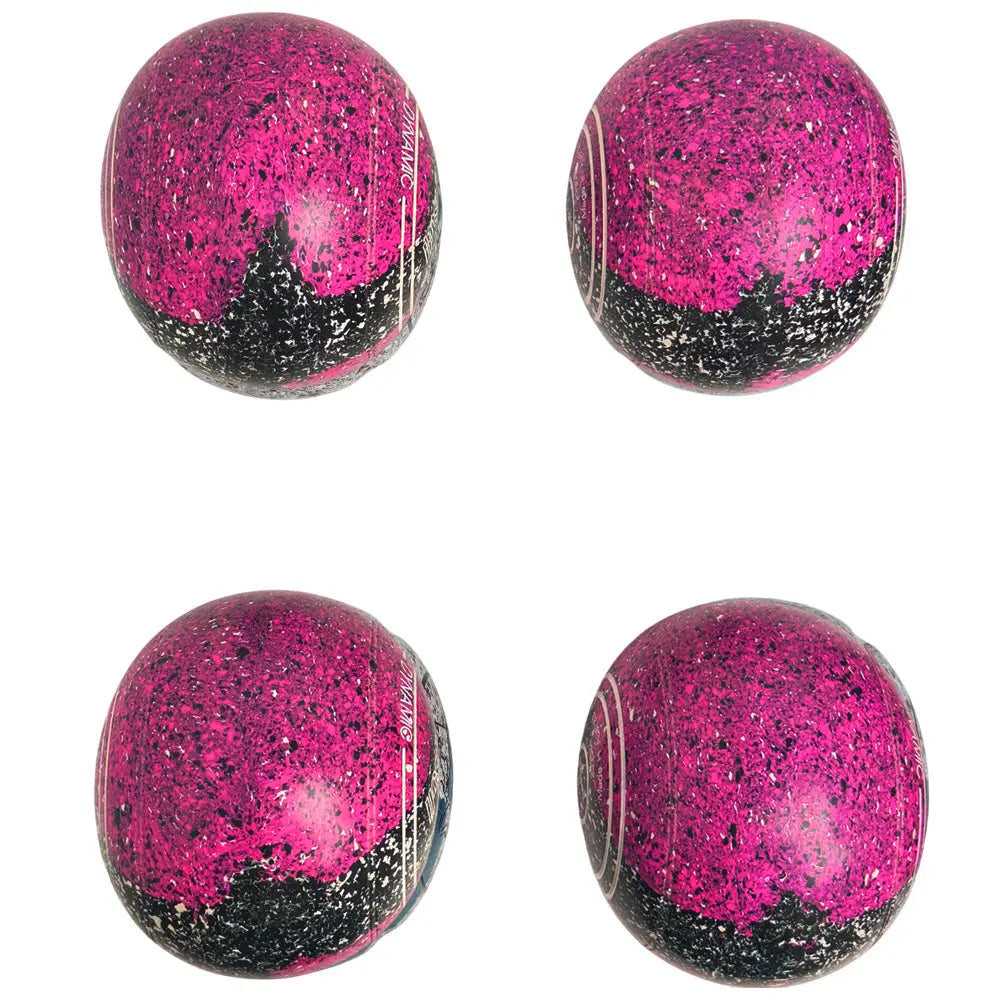 Aero (Pre-Owned) Dynamic Lawn Bowls Size 3.5 Heavy Non-Gripped - Pink/Black Trio 233584 Aero Bowls