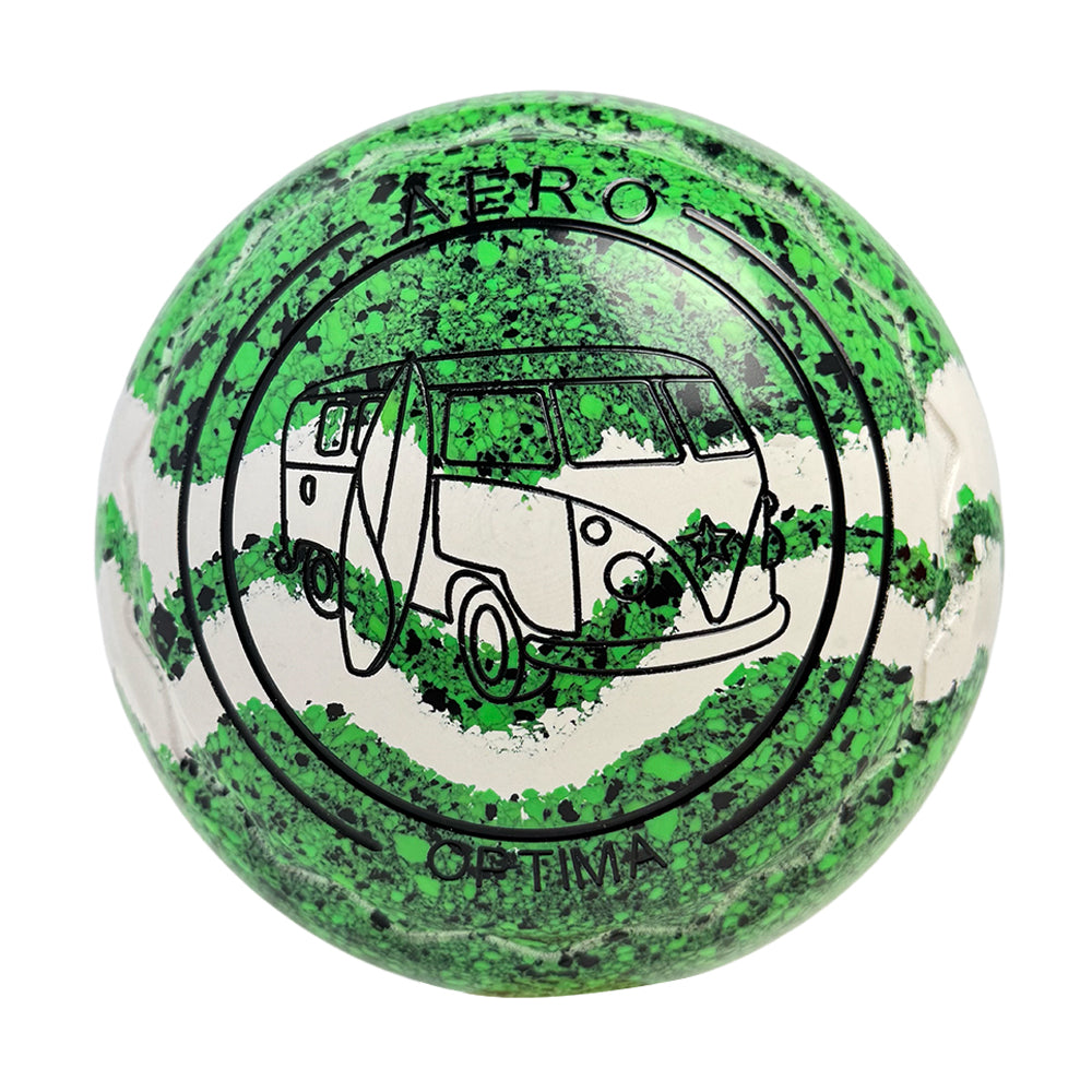 Aero Optima Lawn Bowls 4 Heavy Z-Scoop Moss/White Swirl - 240166