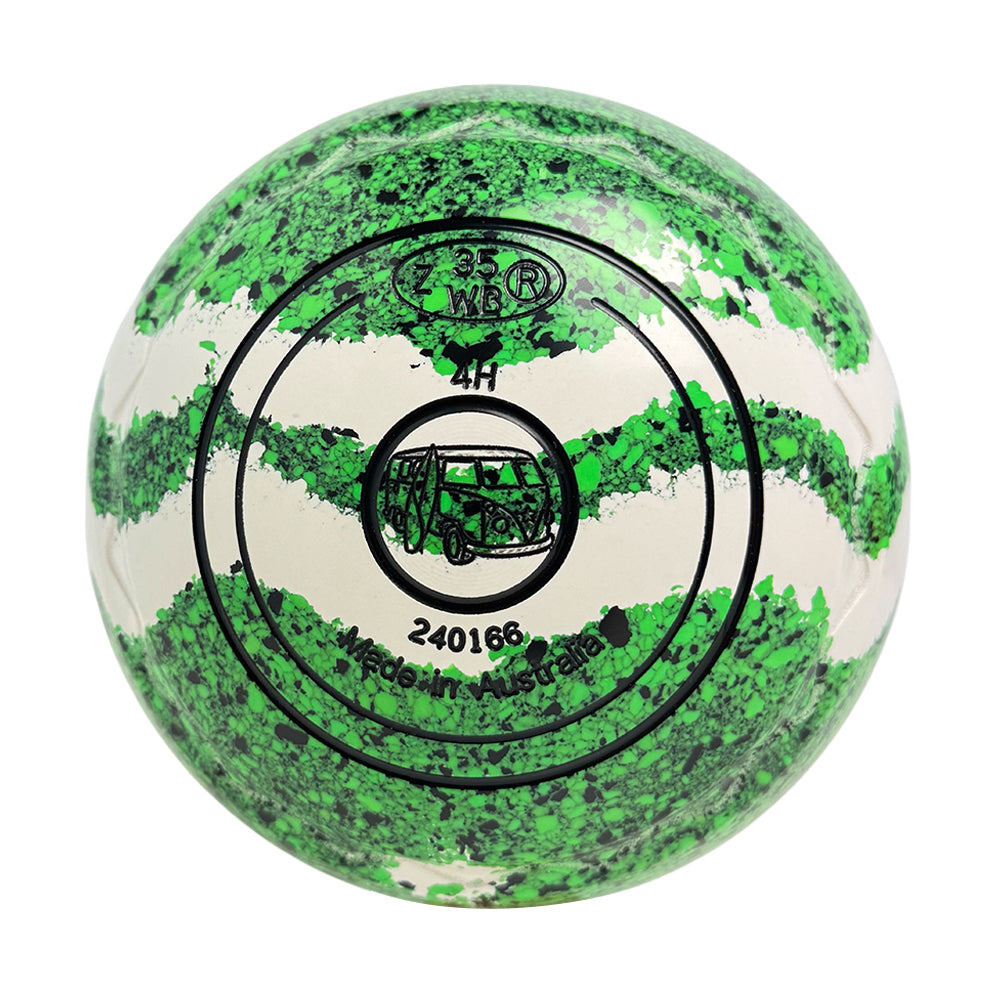 Aero Optima Lawn Bowls 4 Heavy Z-Scoop Moss/White Swirl - 240166