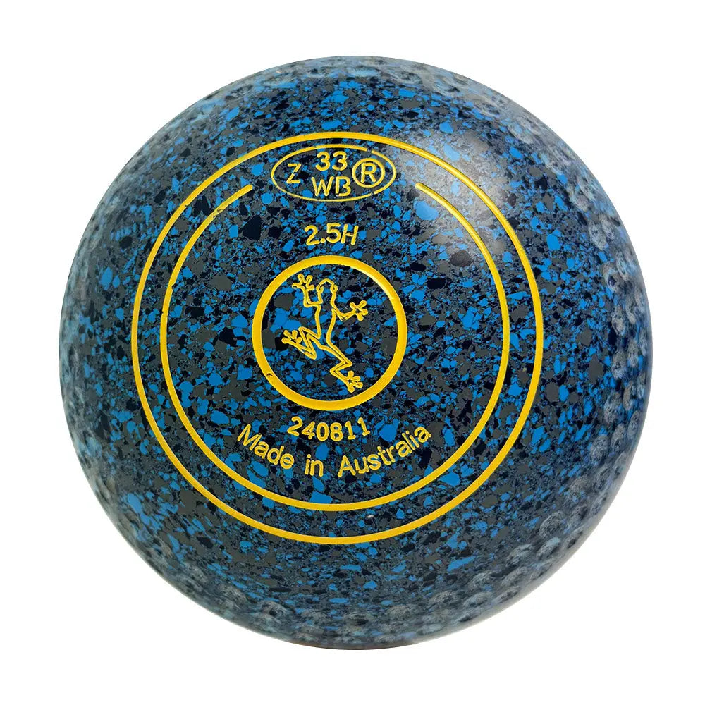 Aero (Pre-Owned) Optima Lawn Bowls 2.5 Heavy Dimple Blue/Grey Speckle - 240811 Aero Bowls