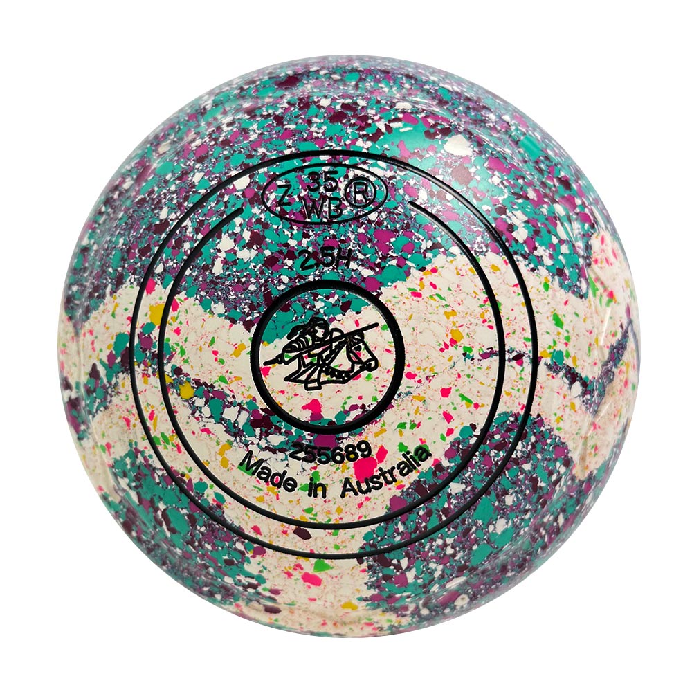 Aero Optima Lawn Bowls 2.5 Heavy Z-Scoop Confetti Swirl - 255689