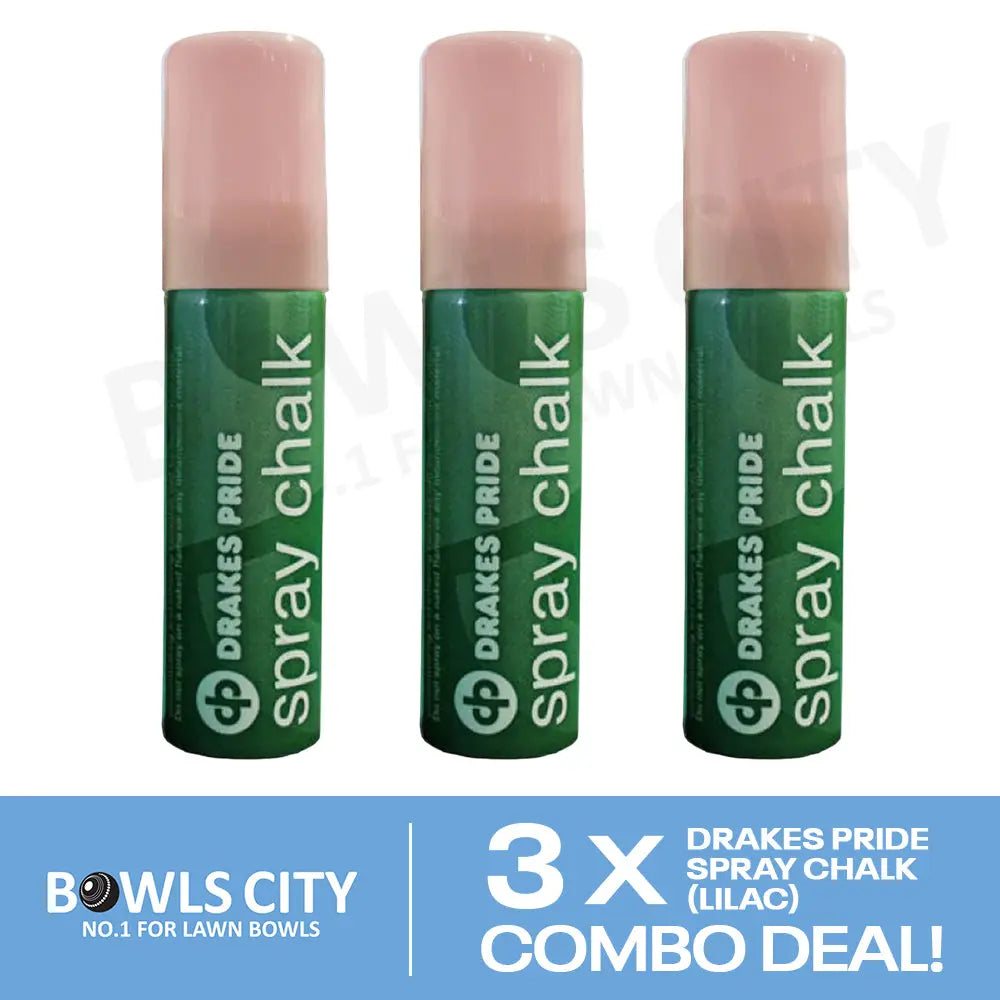 Drakes Pride Lawn Bowls Lilac Spray Chalk - 3 Pack Deal! - Bowls City