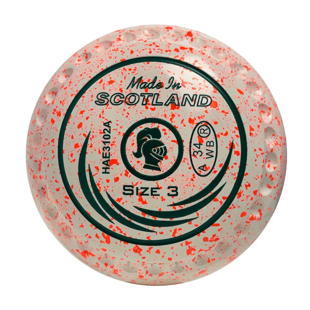 Taylor SRV Lawn Bowls Size 3 Heavy Gripped White/Flouro Orange- HAE3102A