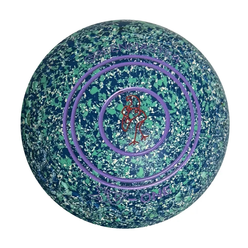 Greenmaster (Pre-Owned) XV-One Lawn Bowls Size 4 Heavy Gripped - Blue/Lime/White - N340111 Greenmaster