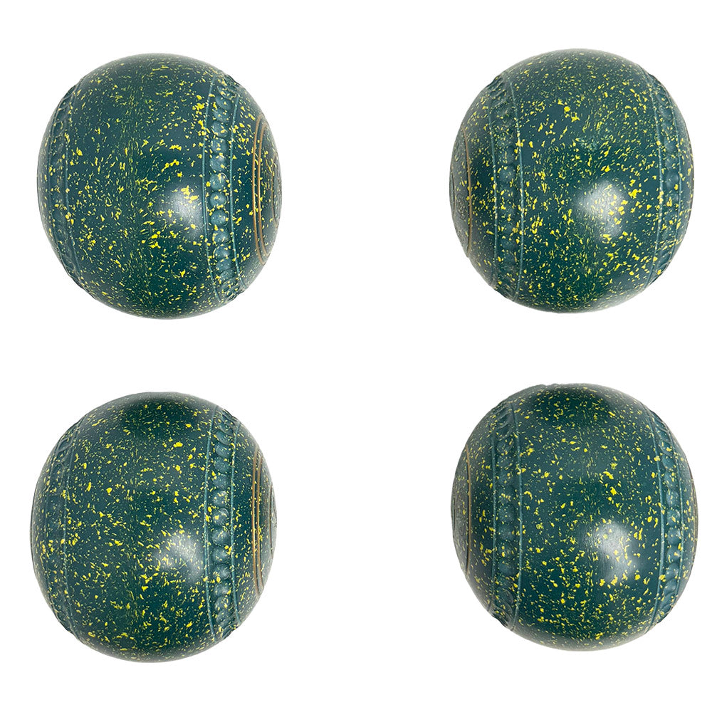 Greenmaster (Pre-Owned) Premier Lawn Bowls Size 3 Heavy Gripped - Green/Yellow K263847