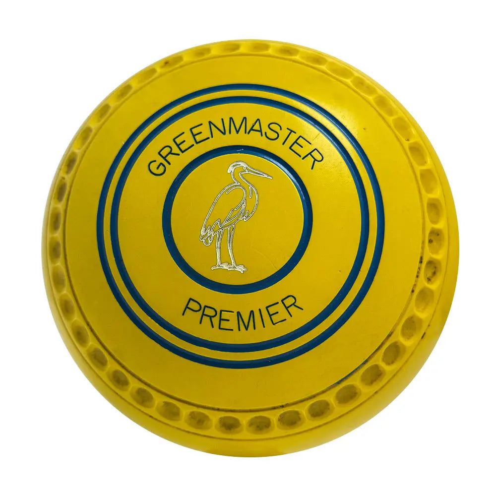 Greenmaster (Pre-Owned) Premier Lawn Bowls Size 4 Heavy Gripped - Yellow -K253986 Greenmaster
