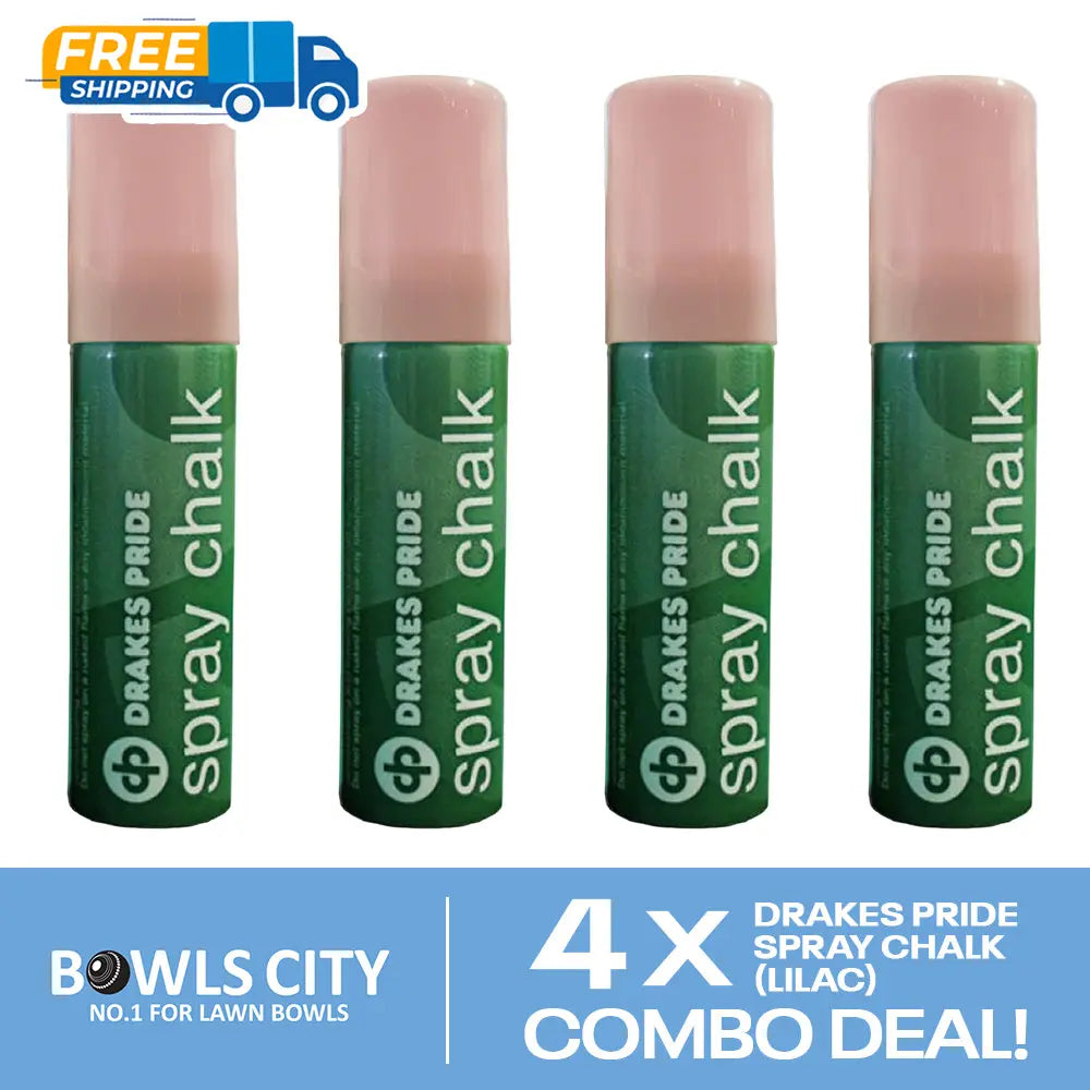 Drakes Pride Lawn Bowls Lilac Spray Chalk FREE SHIPPING - 4 Pack Deal! - Bowls City