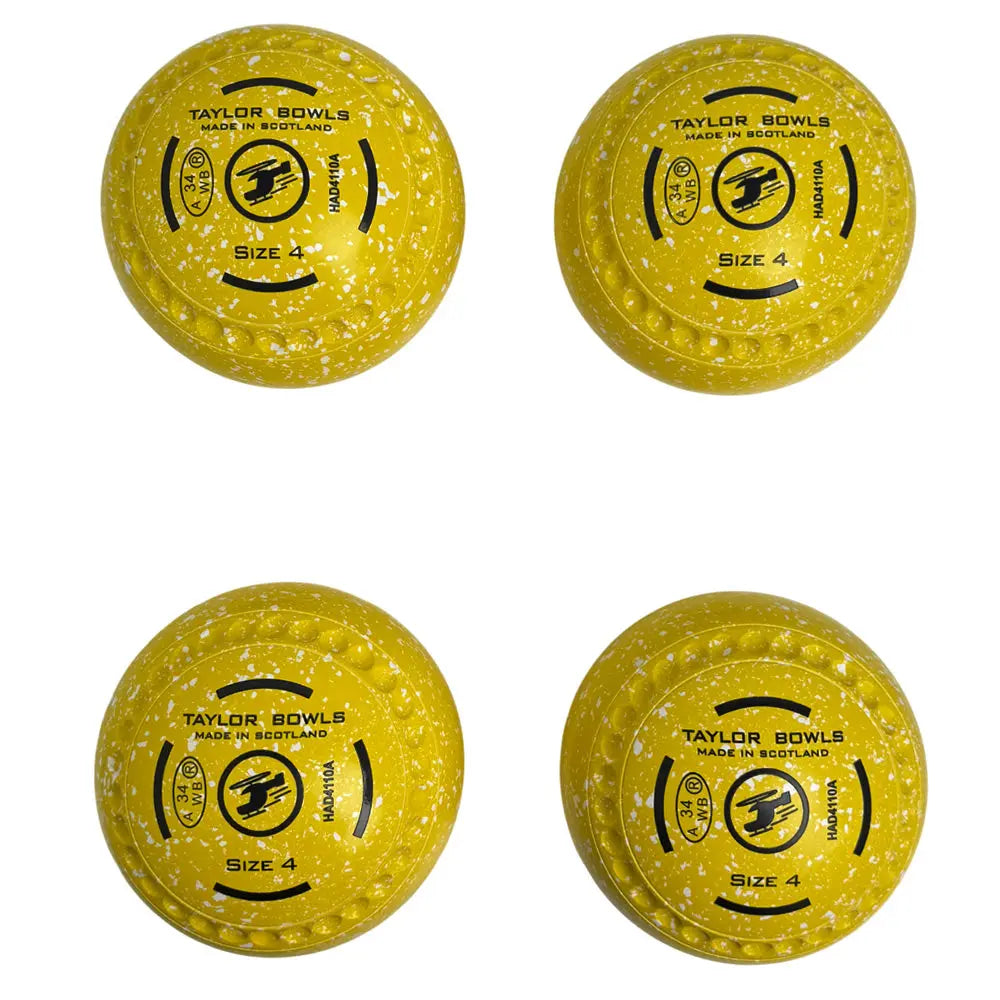 Taylor (Pre-Owned) Redline SR Lawn Bowls Size 4 Heavy Gripped - Yellow Speckle - HAD4110A Taylor