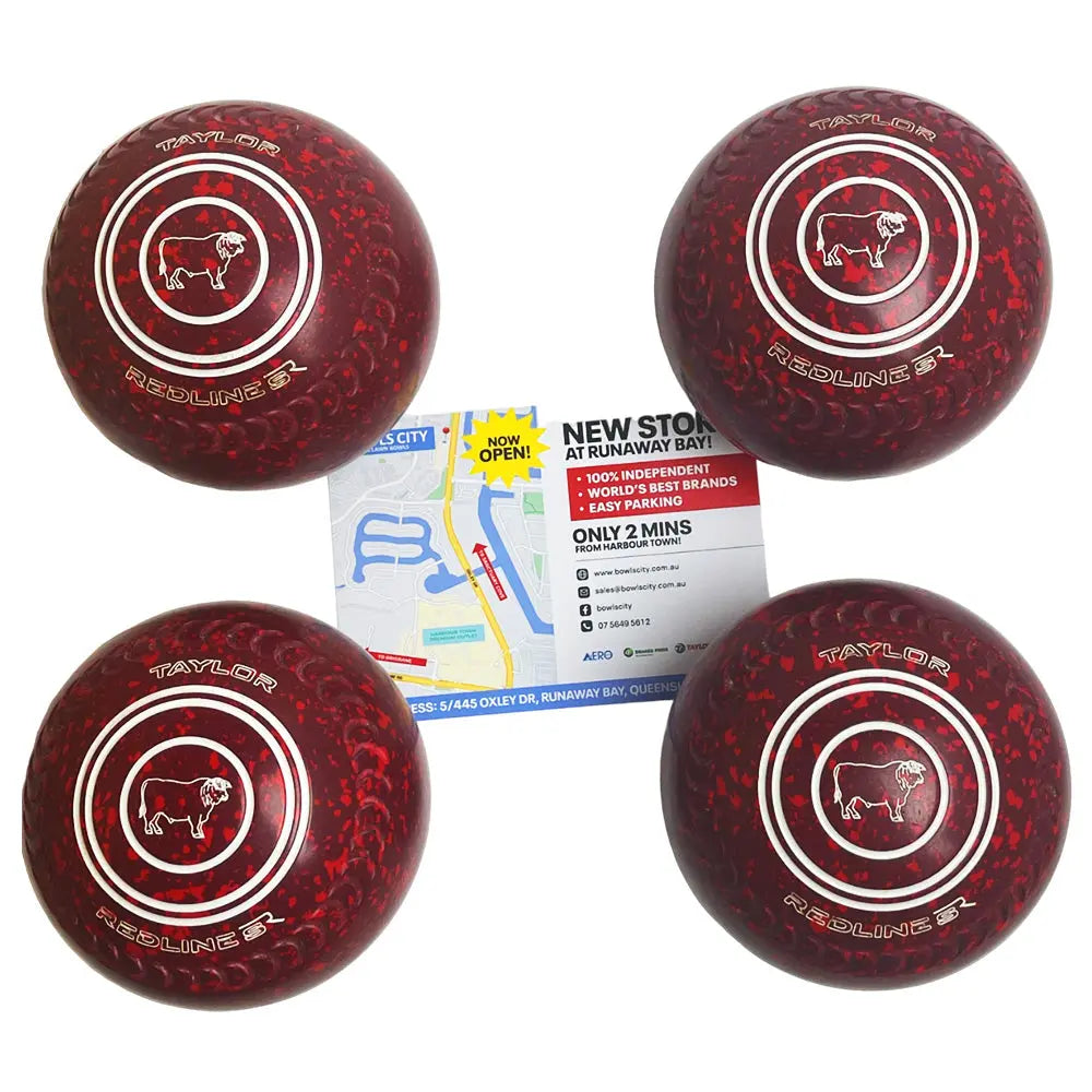 Taylor (Pre-Owned) Redline SR Lawn Bowls Size 3 Heavy Gripped - Maroon Speckle HS439946A Taylor