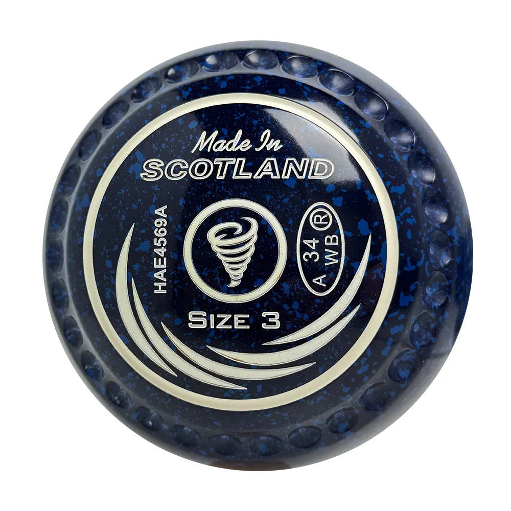 Taylor SRV Lawn Bowls Size 3 Heavy Gripped Dark Blue/Blue HAE4569A