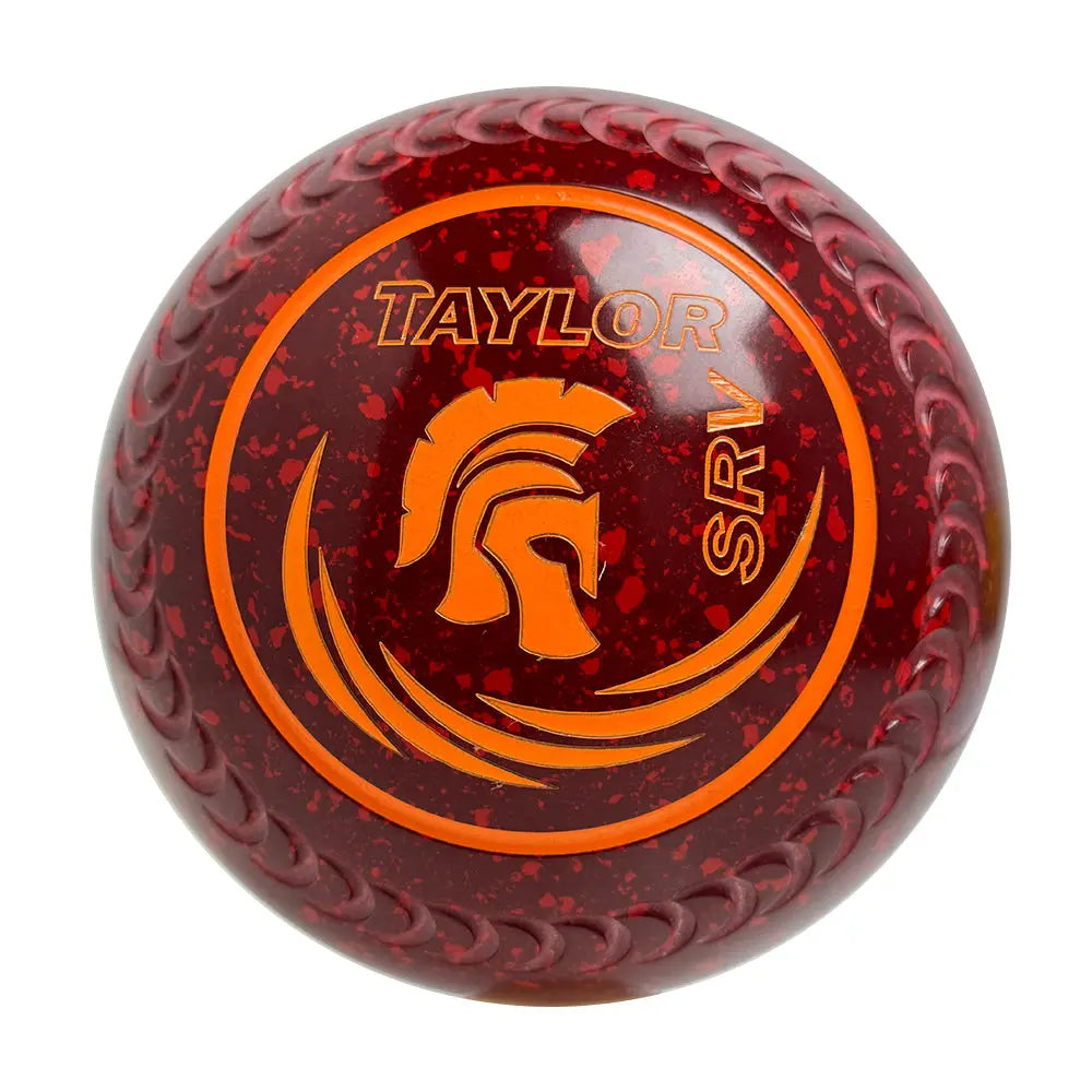 Taylor SRV Lawn Bowls Size 4 Heavy Gripped Maroon/Red - HAE4687A