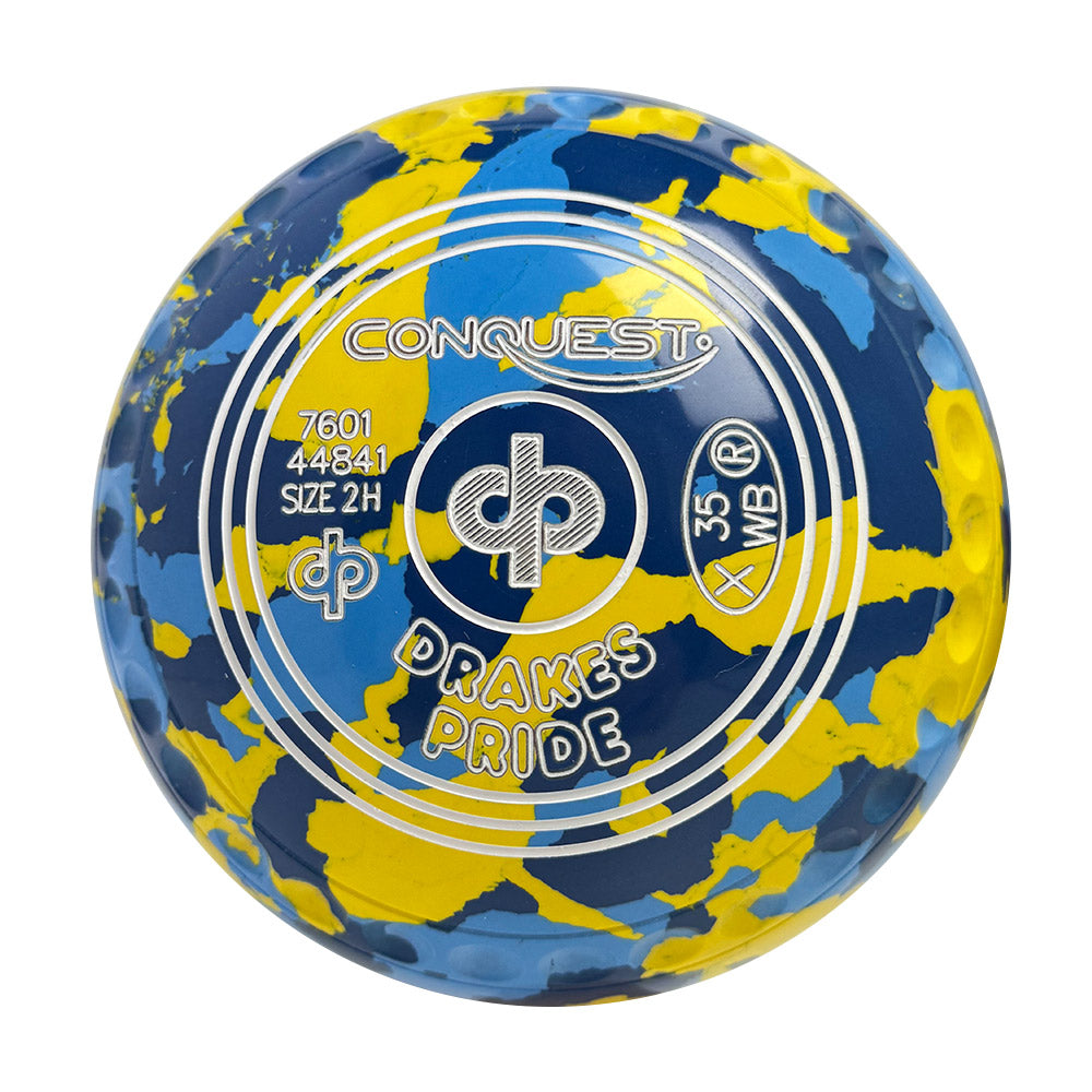 Drakes Pride Conquest Lawn Bowls Size 2 Heavy Gripped - Camo Daybreak -7601-44841