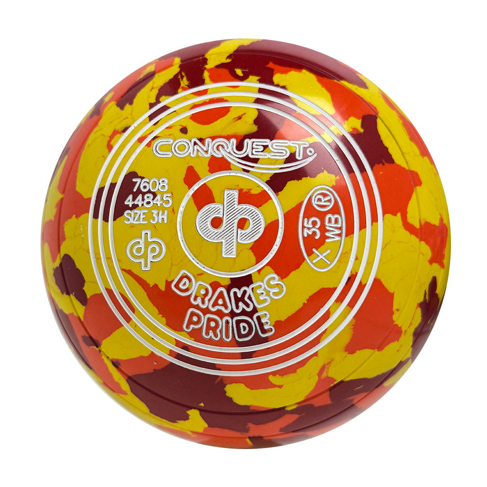 Drakes Pride Conquest Lawn Bowls Size 3 Heavy Non-Gripped - Camo Lava -7608-44845
