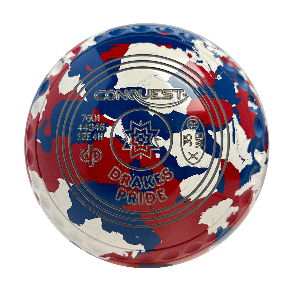 Drakes Pride Conquest Lawn Bowls Size 4 Heavy Gripped - Camo Regal - 7601-44846