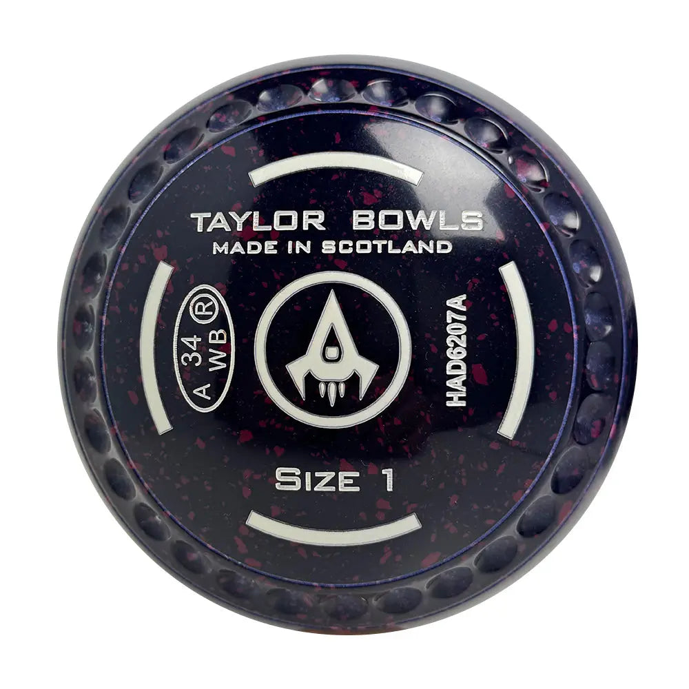 Taylor SR Lawn Bowls Size 1 Heavy Gripped Dark Blue/Magenta - HAD6207A - Bowls City