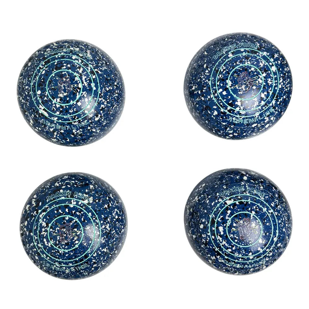 Drakes Pride (Pre-Owned) Adrenaline Lawn Bowls 4 Heavy Gripped Blue/Navy/White L5-5046 Drakes Pride