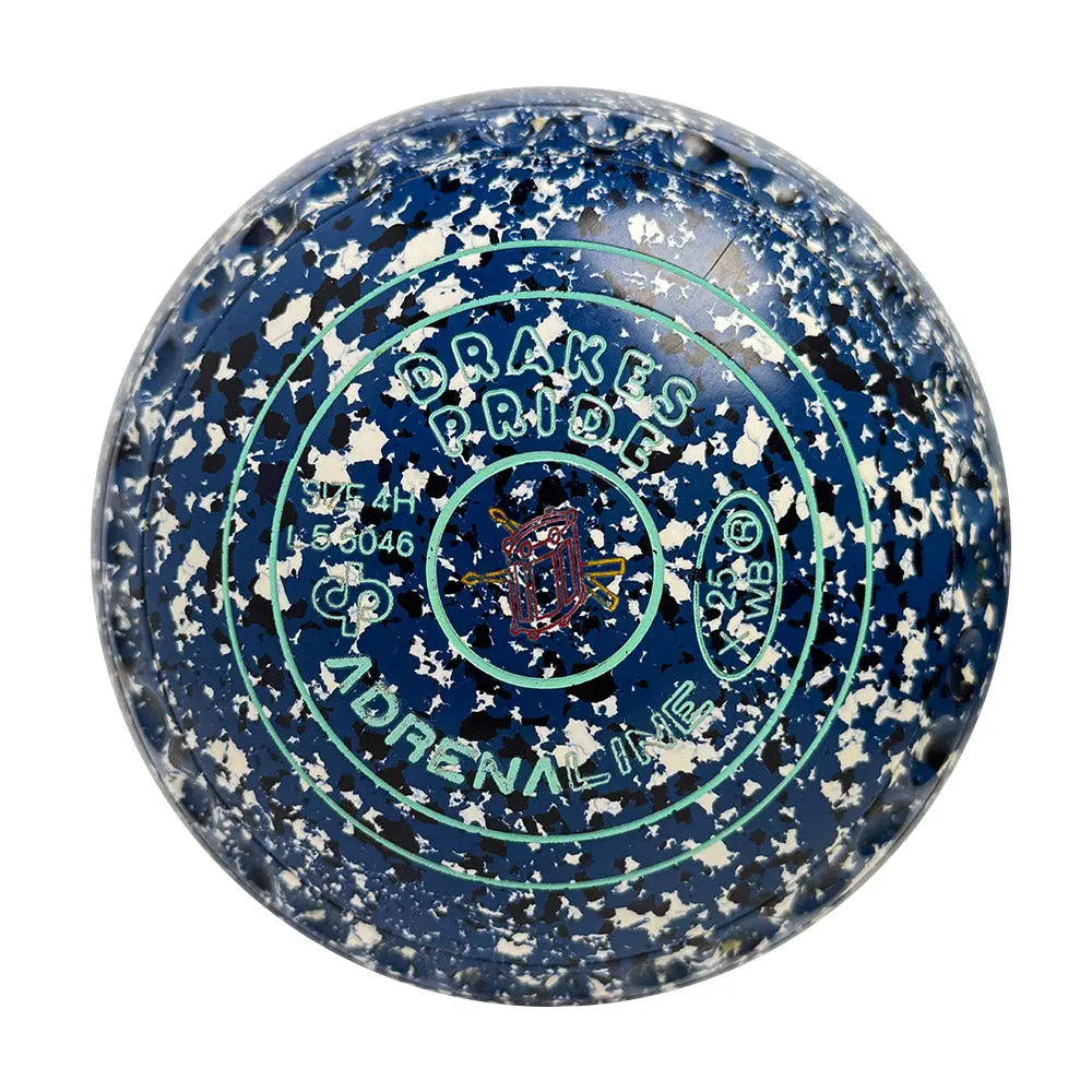 Drakes Pride (Pre-Owned) Adrenaline Lawn Bowls 4 Heavy Gripped Blue/Navy/White L5-5046 Drakes Pride