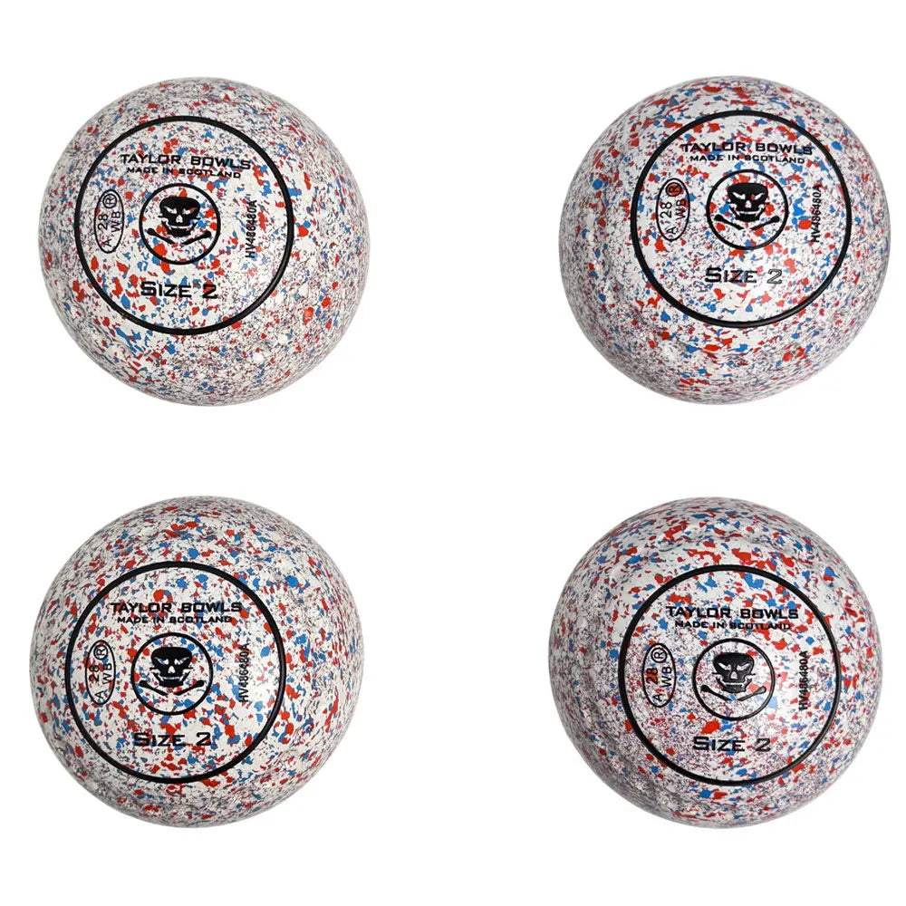 Taylor (Pre-Owned) GTR Lawn Bowls Size 2 Heavy Gripped - White/Orange Speckle HV486480A - Bowls City