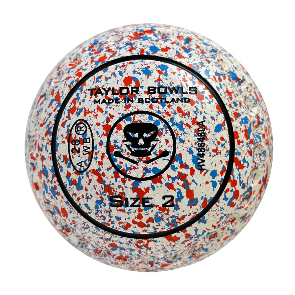 Taylor (Pre-Owned) GTR Lawn Bowls Size 2 Heavy Gripped - White/Orange Speckle HV486480A - Bowls City