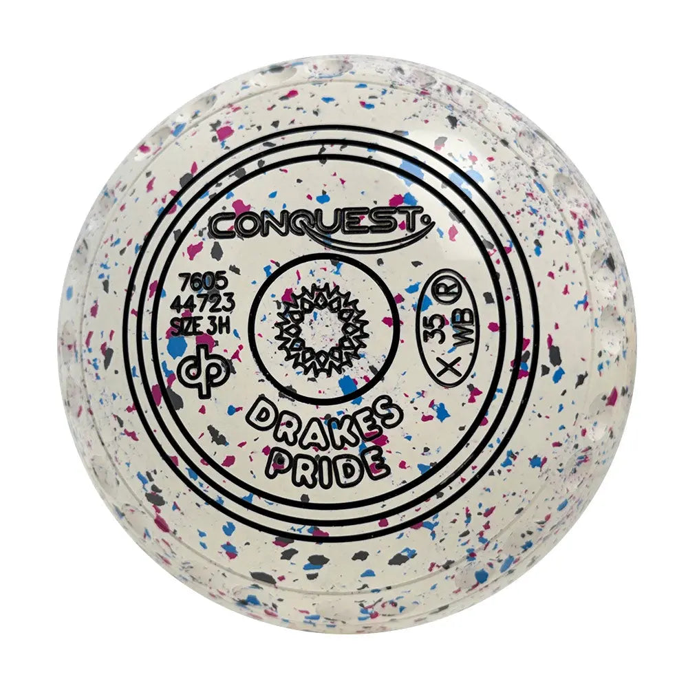 Drakes Pride Conquest Lawn Bowls Size 3 Heavy Gripped - White - 7605-44723