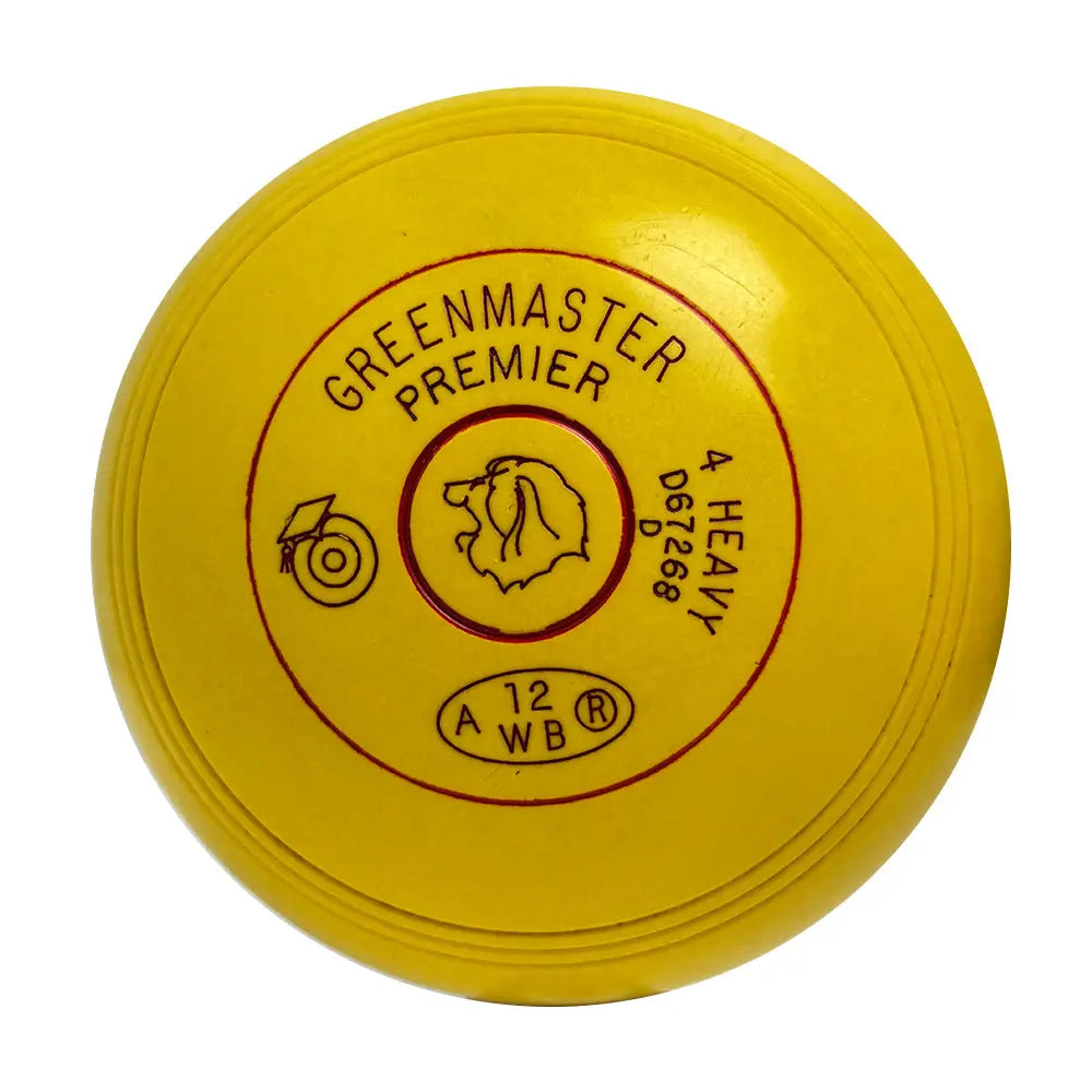 Greenmaster (Pre-Owned) Premier Lawn Bowls Size 4 Heavy Non-Gripped Yellow - D67268D Greenmaster