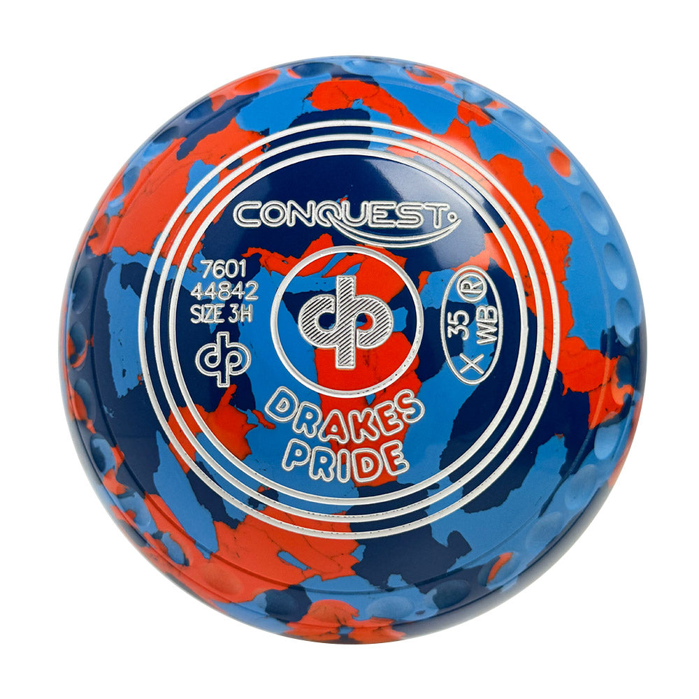 Drakes Pride Conquest Lawn Bowls Size 3 Heavy Gripped - Camo Nebula - 7601-44842