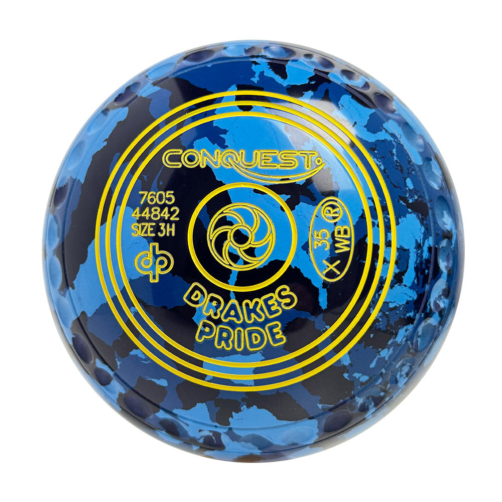 Drakes Pride Conquest Lawn Bowls Size 3 Heavy Gripped - Camo Marine - 7605-44842