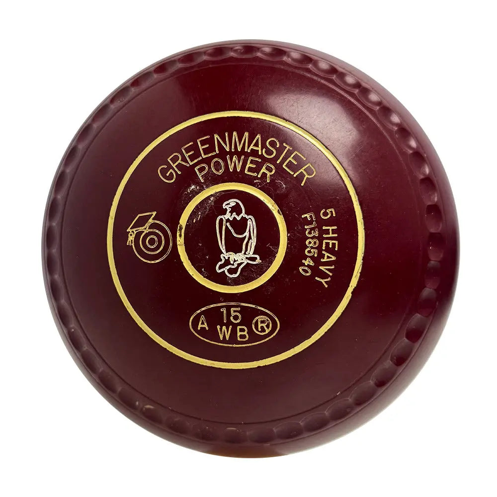 Greenmaster (Pre-Owned) Power Lawn Bowls Size 5 Heavy Gripped - Maroon - F138540 - Bowls City