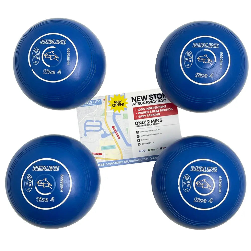 Taylor (Pre-Owned) Redline Lawn Bowls Size 4 Heavy Non-Gripped - Blue Taylor