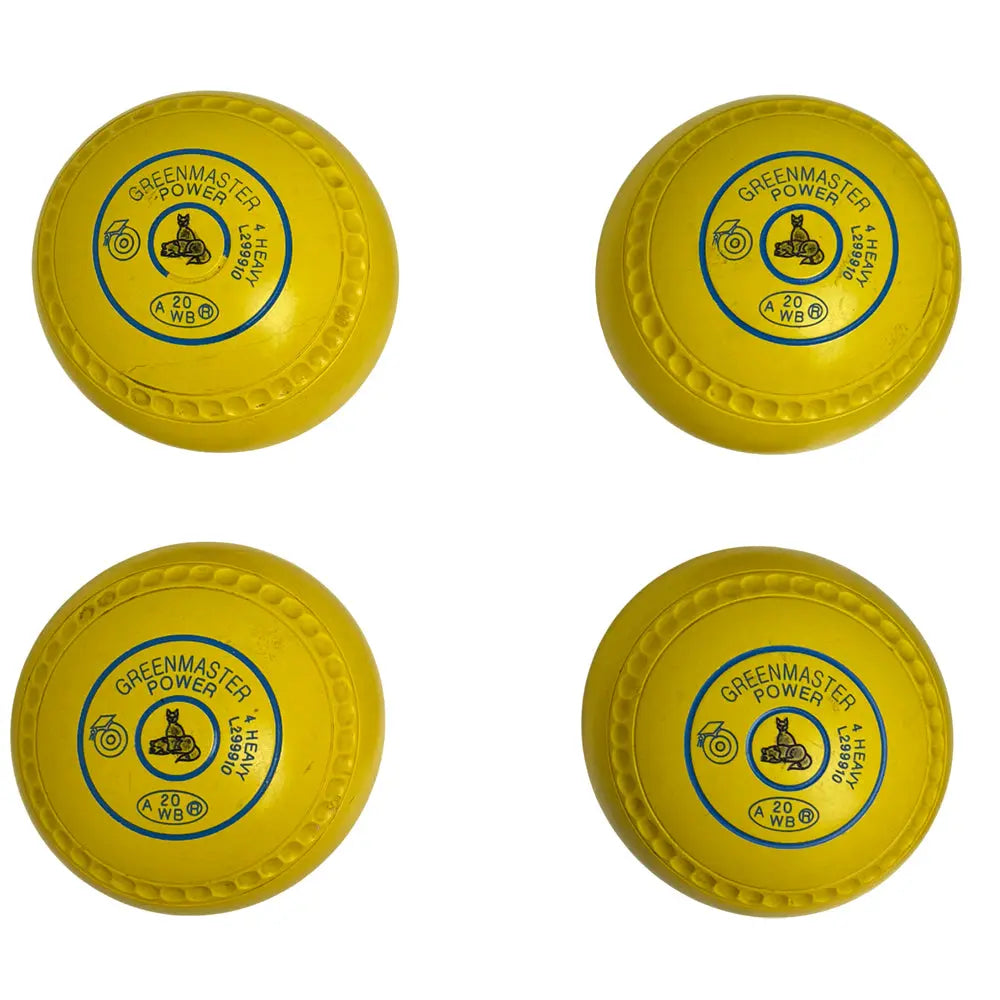 Greenmaster (Pre-Owned) Power Lawn Bowls Size 4 Heavy Gripped - Yellow - L299910 - Bowls City