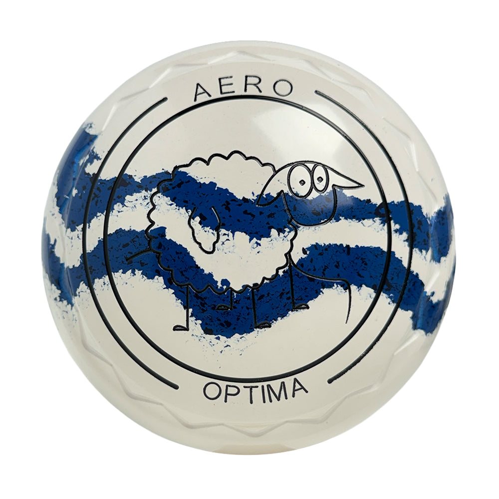 Aero Optima Lawn Bowls 2.5 Heavy Z-Scoop White/Ocean Swirl - 263855